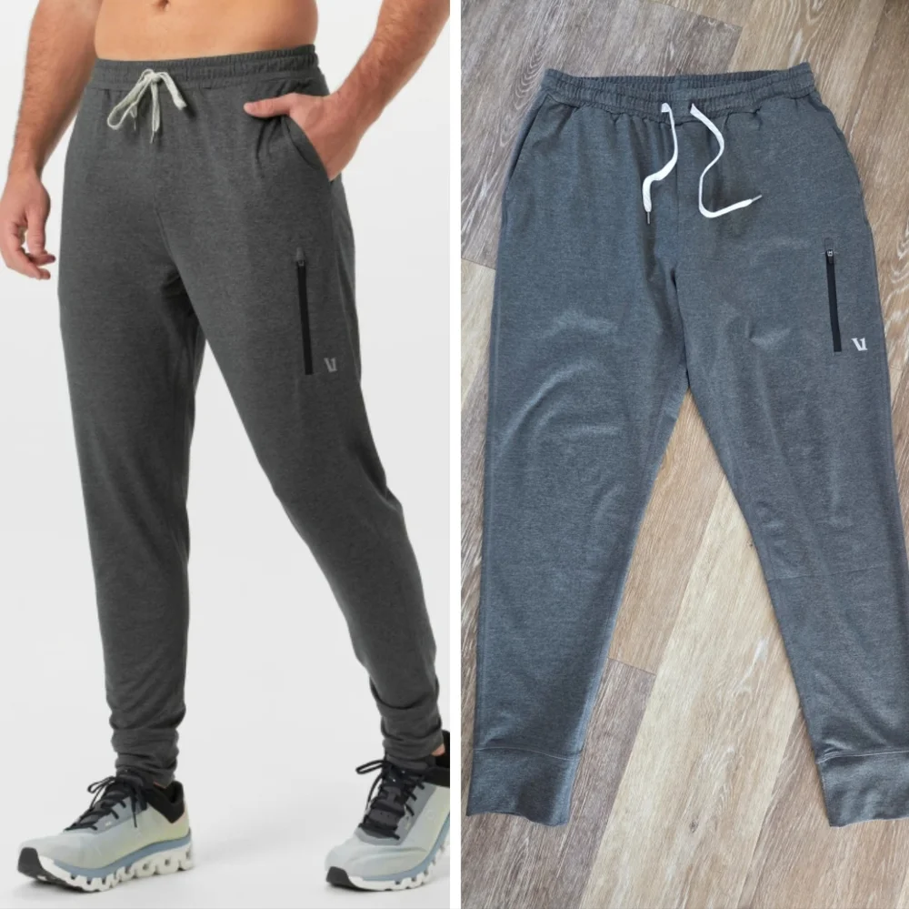 Vuori Sunday Performance Jogger Mens Charcoal Sweatpants Drawstring Pockets EUC - Picture 1 of 12